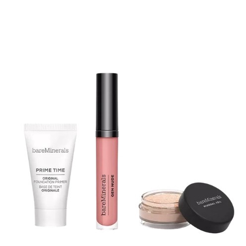 bareMinerals - Set Trang Điểm 3 Món bareMinerals Primer, Finishing Powder &amp; Lip Lacquer Trio