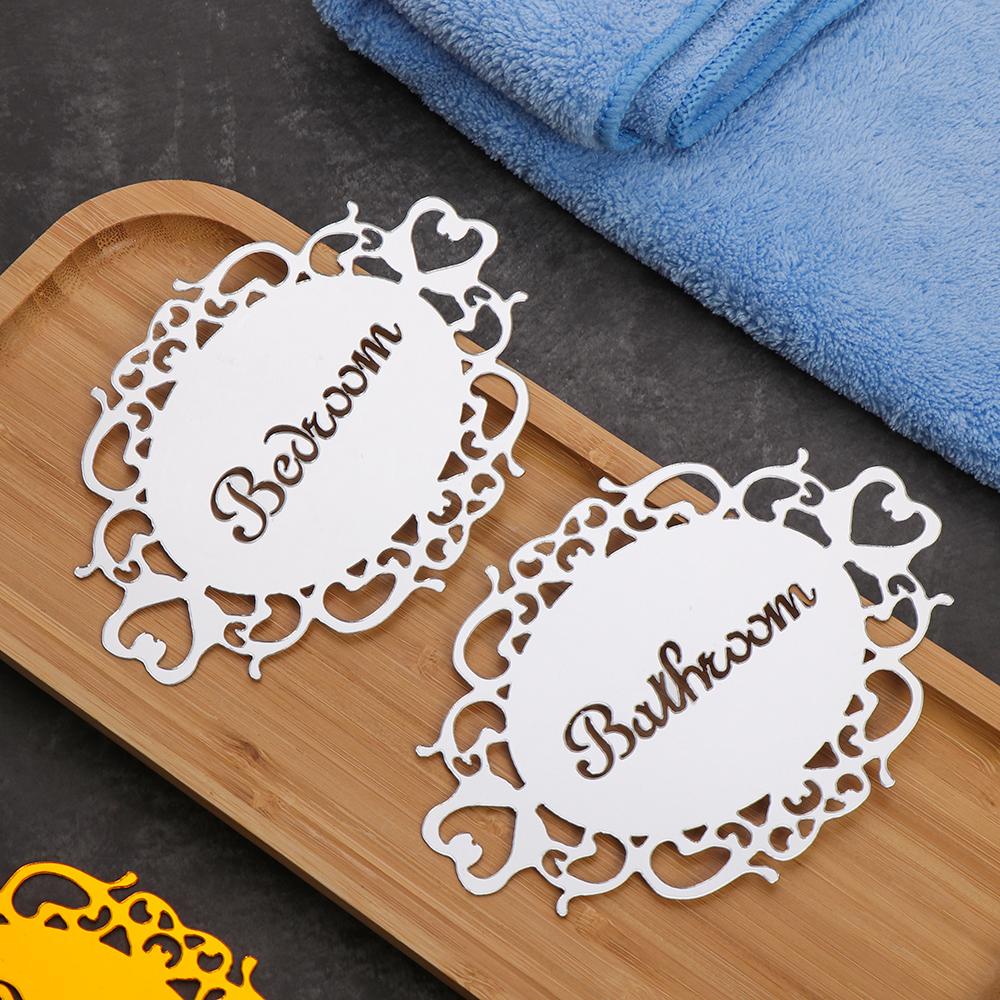 Đề Can Acrylic 24 Hình Oval Tráng Gương Dán Cửa Ra Vào / Văn Phòng / Lối Đi