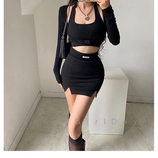 Set áo vay thể thao 3 món Ulzzang