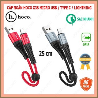 Cáp ngắn Micro USB / Type C / Lightning Hoco X38 Dây Dù Siêu Bền