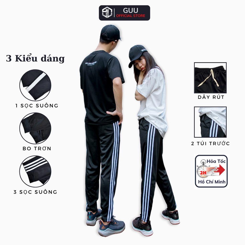 Quần Thể Thao Nam Jogger 3 sọc &amp; 1 sọc chất vải thể thao umi 2 da dày dặn