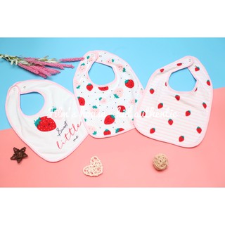 Set 3 yếm ăn hình dâu, hàng matal.@an uk săn sale