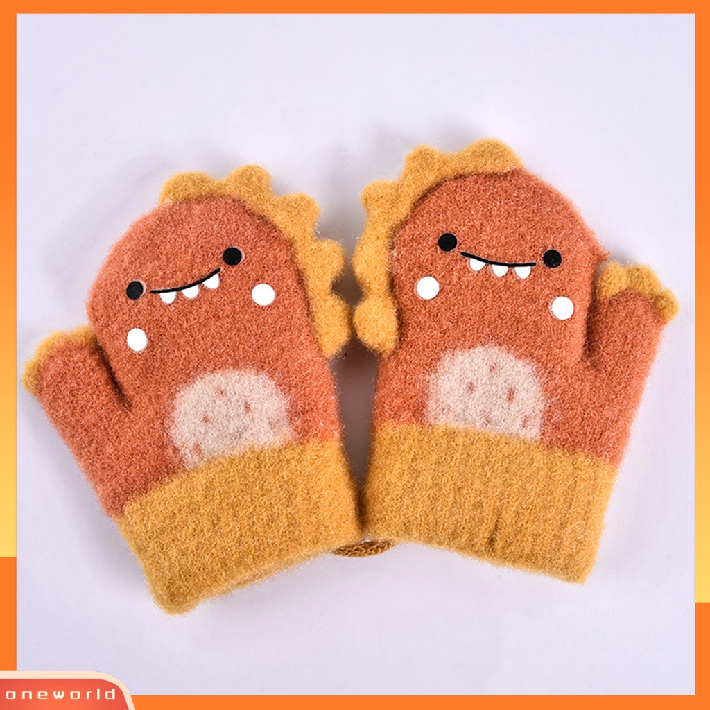 |Áo Thun In Hình ONEOR Thời Trang Năng Động| 1 Đôi Găng Tay Dệt Kim Dày Giữ Ấm In Hoạt Hình Dễ Thương Cho Bé