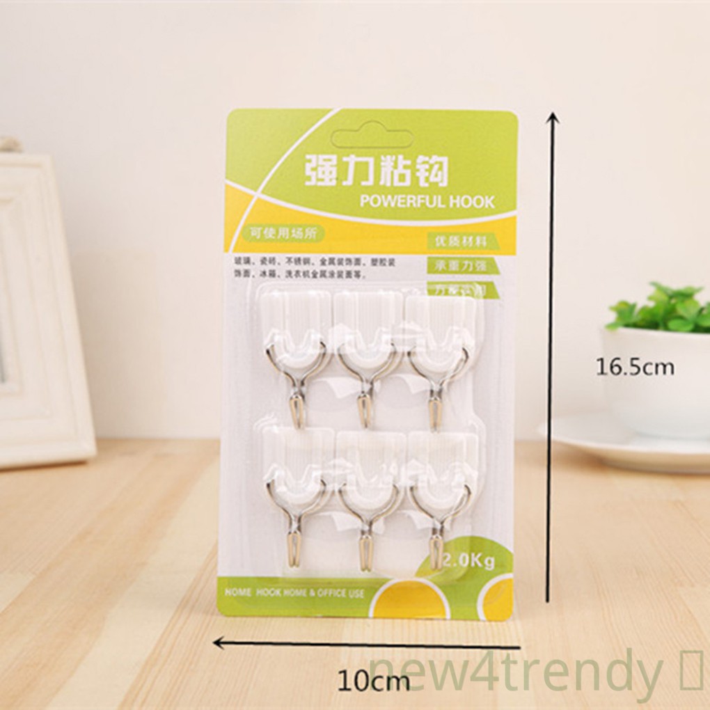 Set 6 Móc Dán Tường Treo Đồ Đa Năng