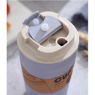 Ly lúa mạch có nắp cắm ống hút 420ml cao cấp