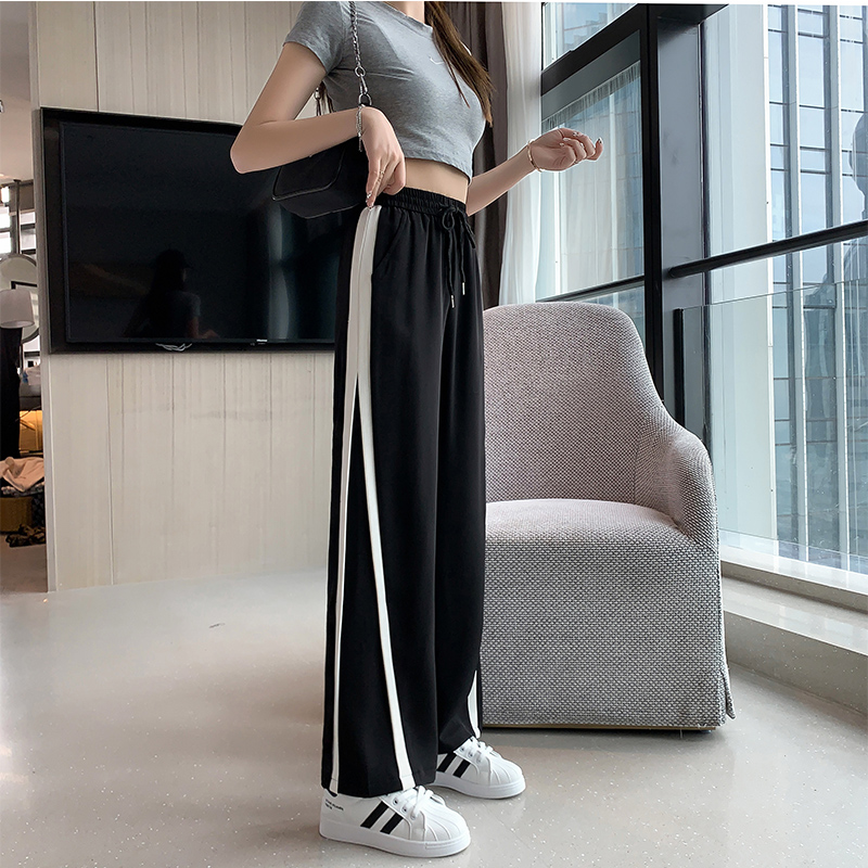 Quần Dài Ống Rộng Họa Tiết Sọc Thời Trang Cho Nữ