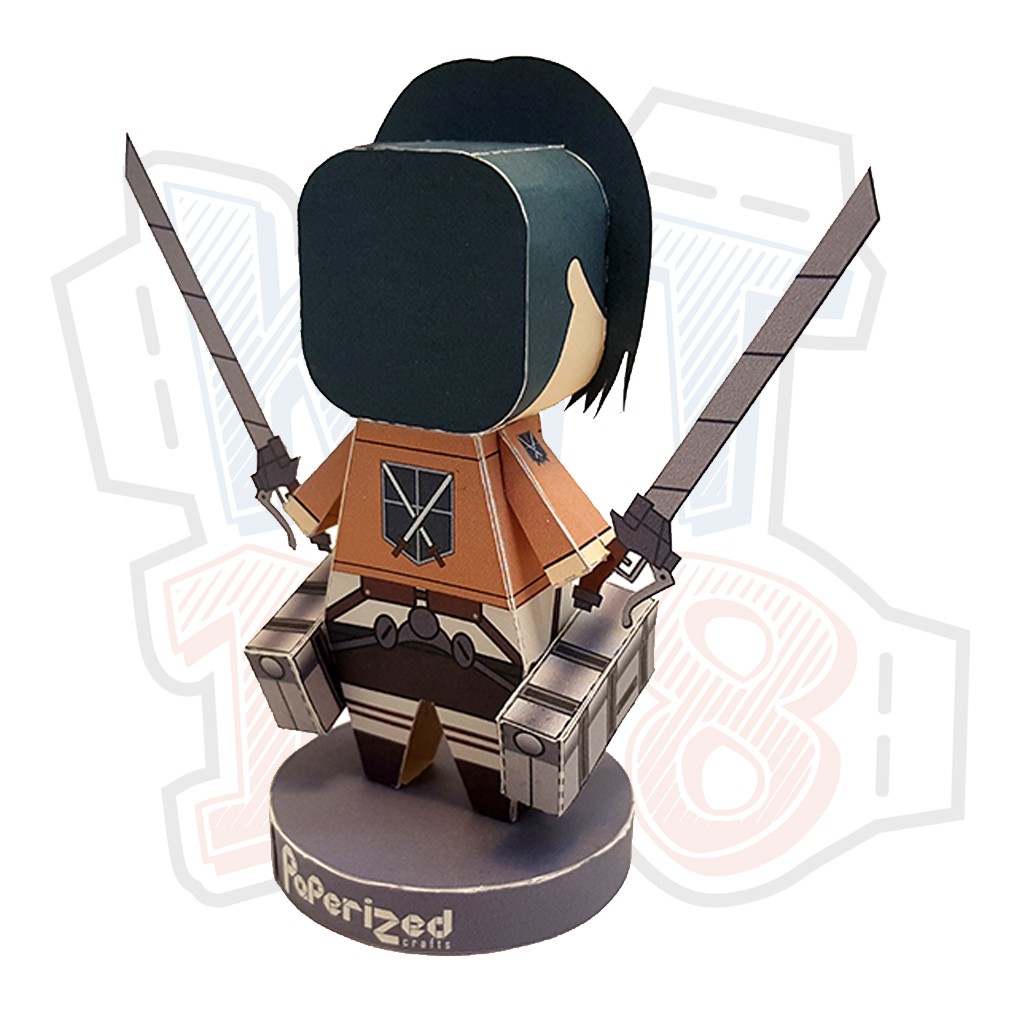 Mô hình giấy Anime Chibi Mikasa Ackerman - Attack on Titan