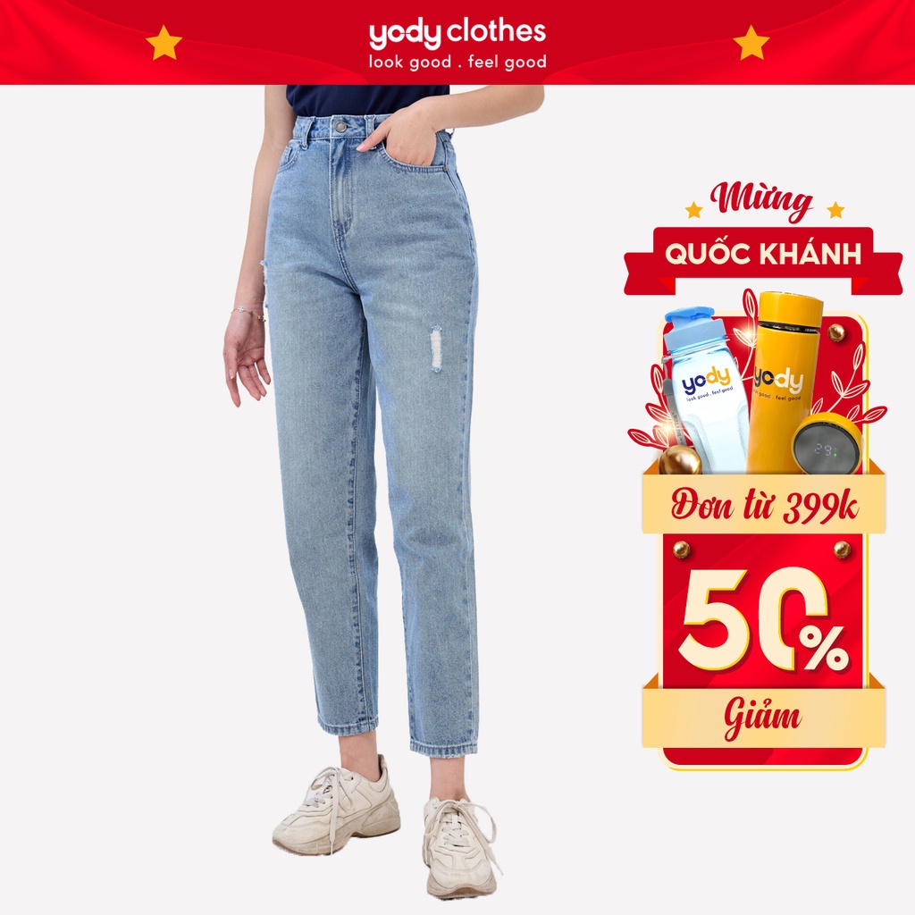 Quần jean nữ YODY dáng ôm cơ bản co giãn tốt tôn dáng QJN5060