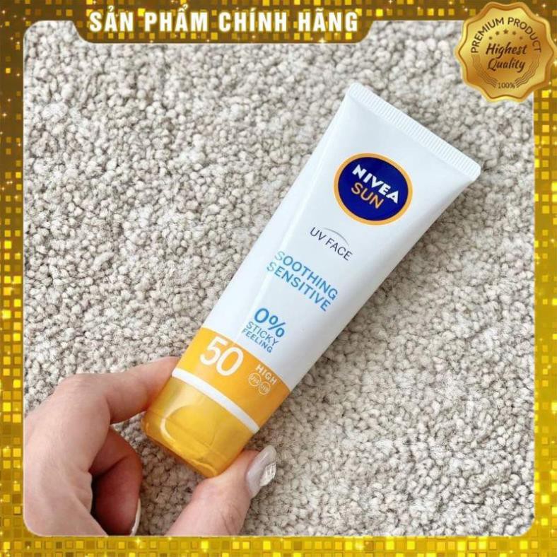 [DATE 06 và 07/2022] Kem chống nắng Nivea UV Face Soothing Sensitive Sun Cream SPF50+ PA++++ 50ml