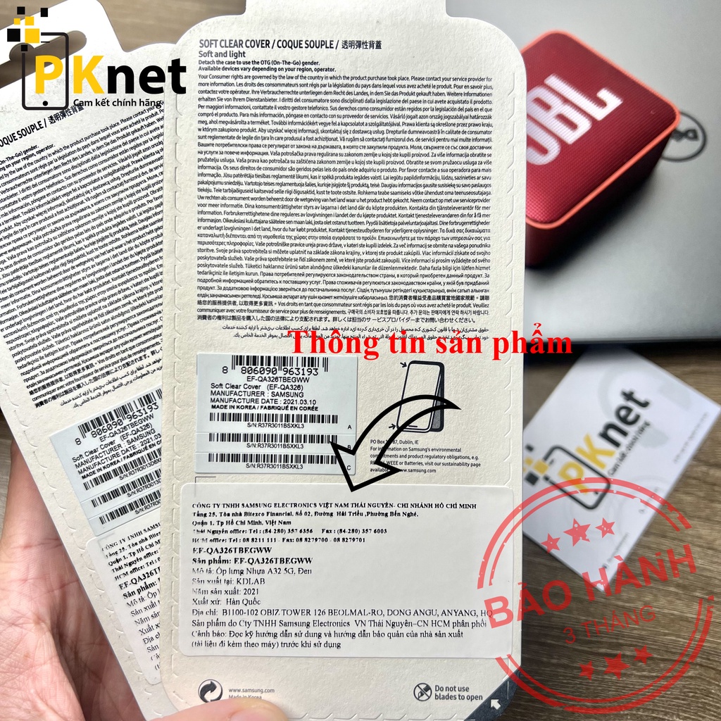 Ốp lưng Samsung A32 5G Chính hãng, Soft Clear Cover bảo vệ máy toàn diện.