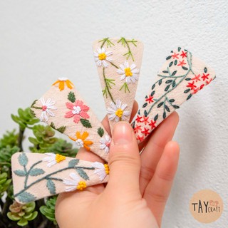 Kẹp tóc linen handmade thêu tay (Giá 1 chiếc lẻ)