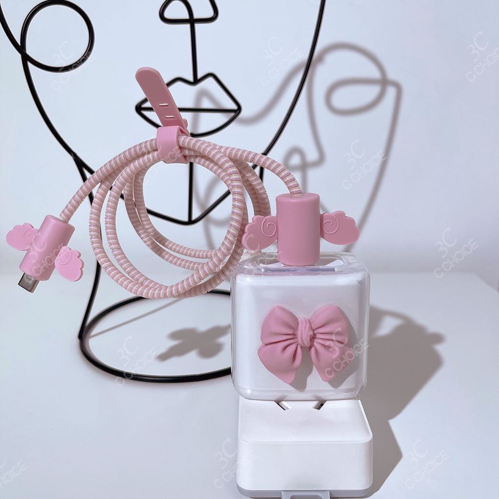 Bộ phụ kiện bảo vệ củ sạc cáp sạc usb sang type C 65W tpu mềm cho OPPO RENO5 PRO ACE2 REALME V5 FIND X3 (có bán lẻ)