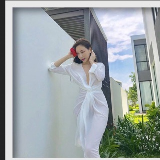Váy maxi xoắn eo secy