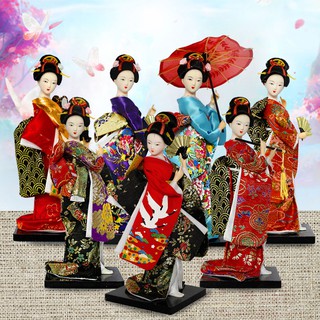 Mô Hình Búp Bê Geisha Juan Nhật Bản Mặc Kimono Trang Trí Nhà Hàng 30cm