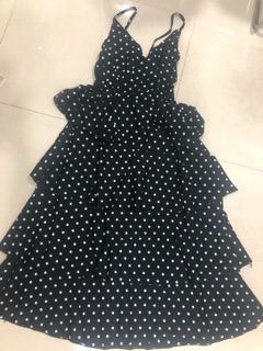 [Order quảng châu] Đầm maxi tầng chấm bi