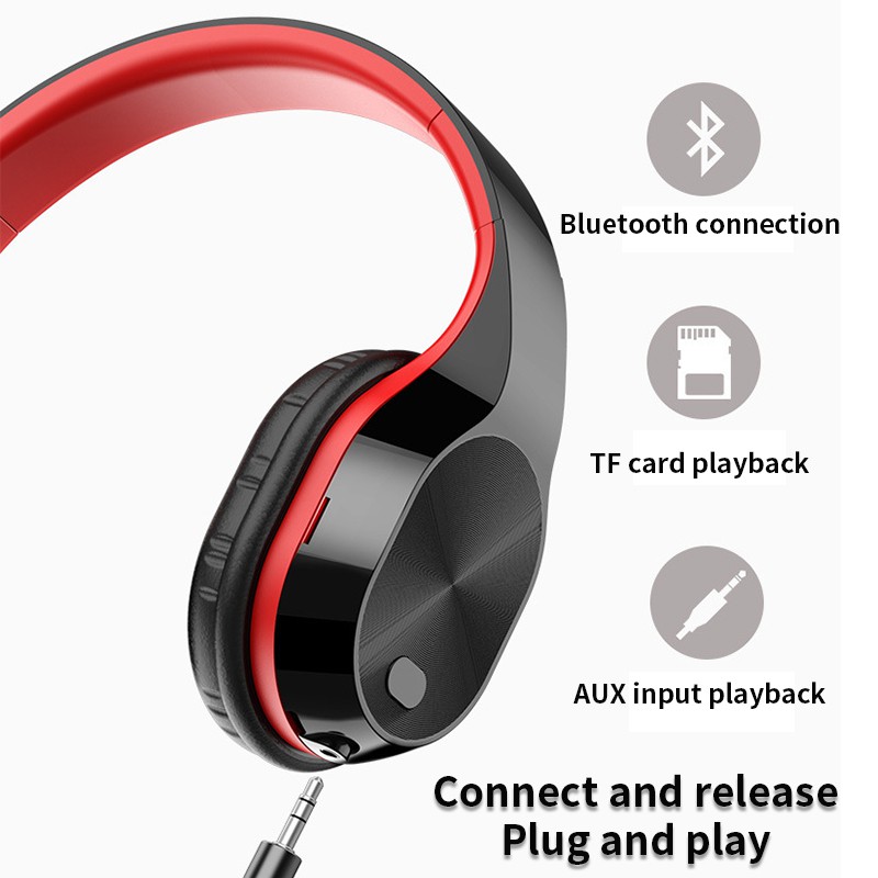 Tai nghe NBX Bluetooth T5 không dây bịt tai phong cách thể thao có thể thu vào