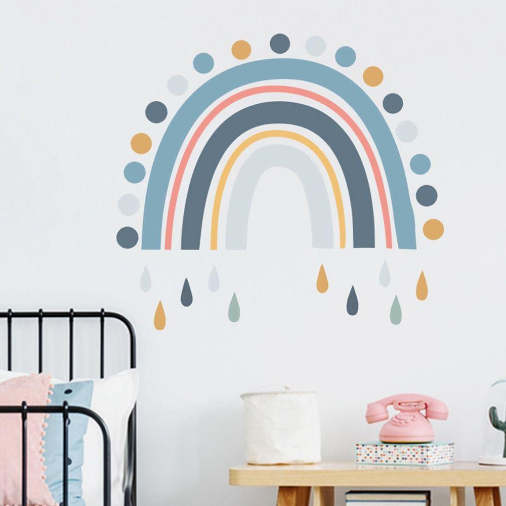 Sticker Dán Tường Chống Thấm Nước Họa Tiết Cầu Vồng Dễ Thương Bắt Mắt