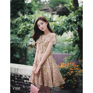 Váy hoa cổ thắt nơ Y166