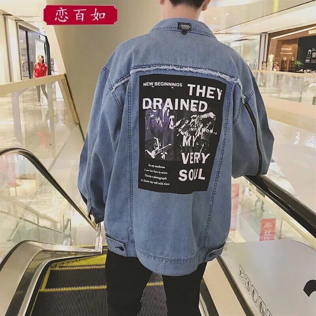 Áo khoác Jeans phối zip tay