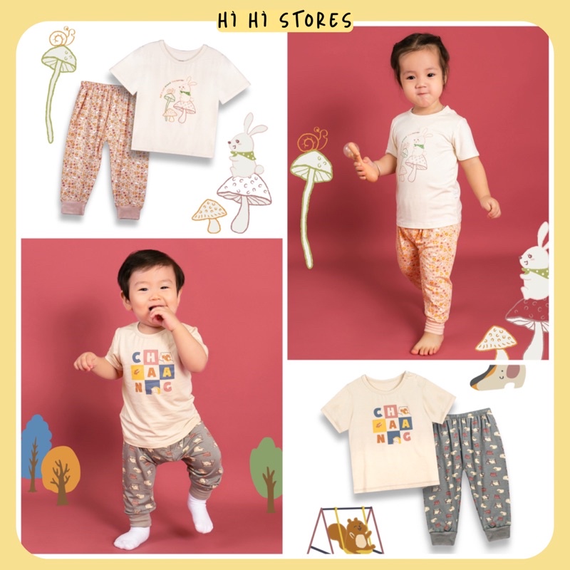 Chaang bộ áo cộc tay quần dài cúc vai Chaang Park cho bé AW22D10