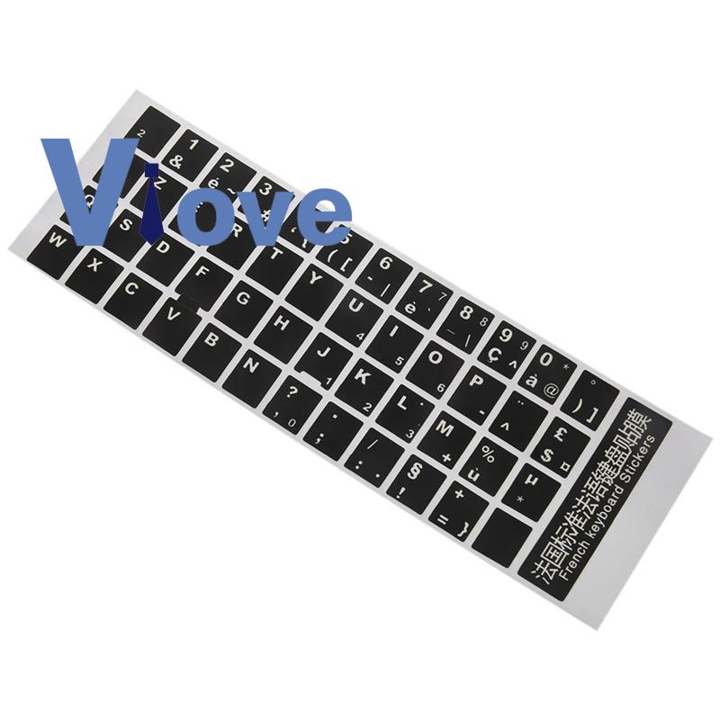 Sticker dán bàn phím máy tính màu trắng đen