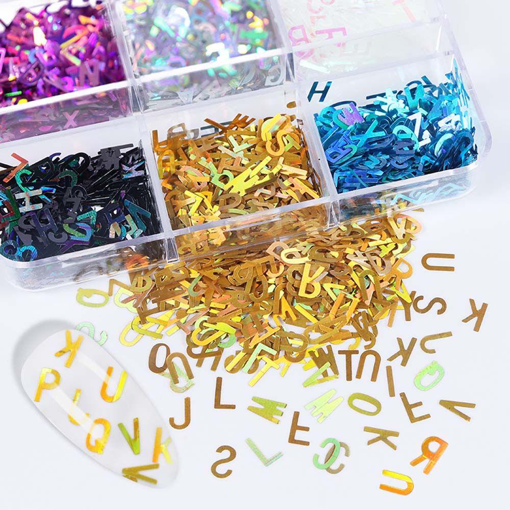 Set 26 Miếng Dán Móng Tay 3D Hình Chữ Cái Tiếng Anh Thời Trang