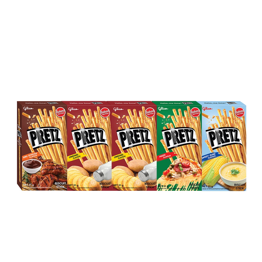 Snack Bánh que nướng giòn GLICO Pretz (Hộp Lẻ - 4 vị)