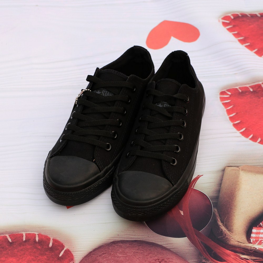 Giày CVS AllStar Classic Màu Full Đen Cổ Thấp Nam