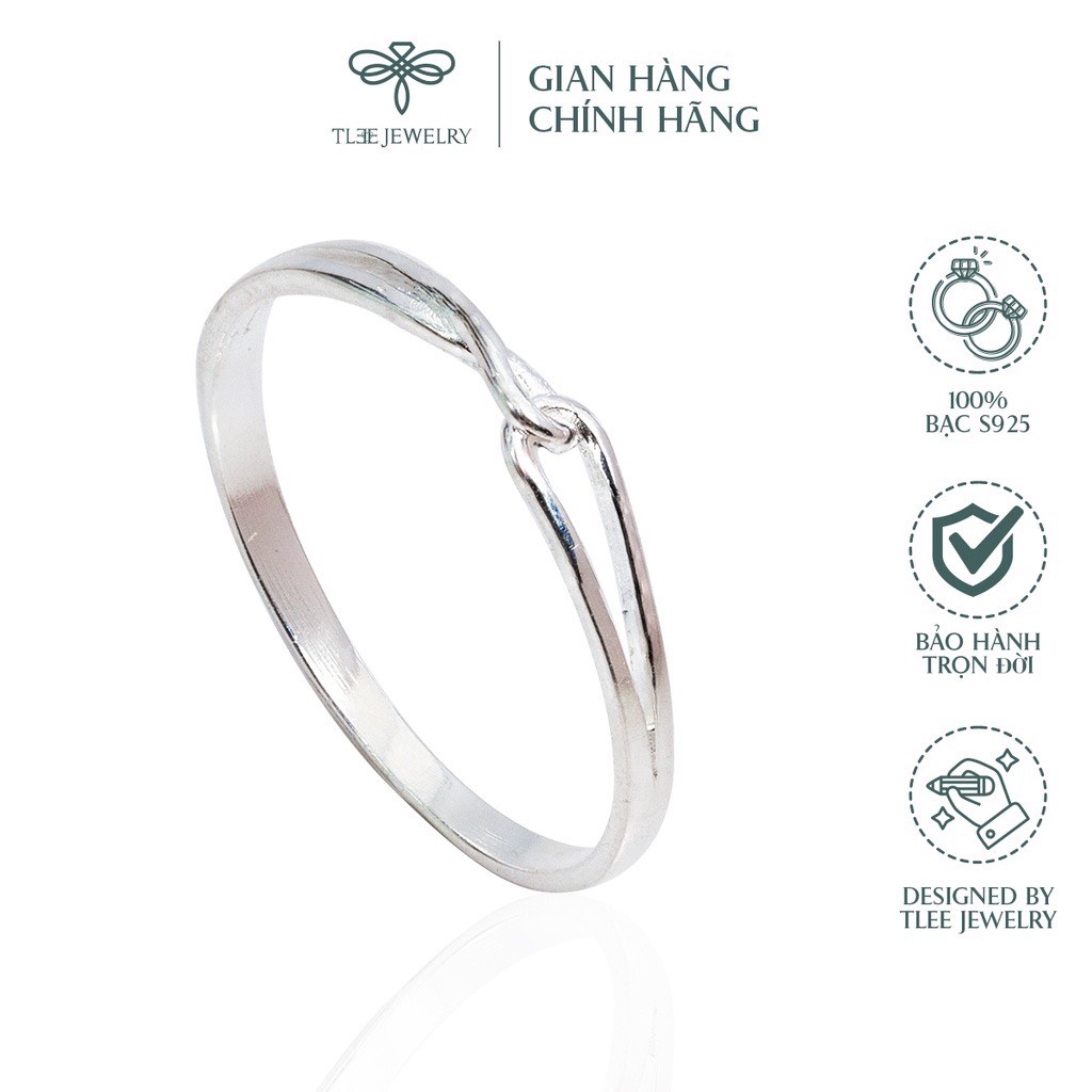 Nhẫn bạc nữ TLEE hình khối móc nối basic cá tính TleeJewelry A0173