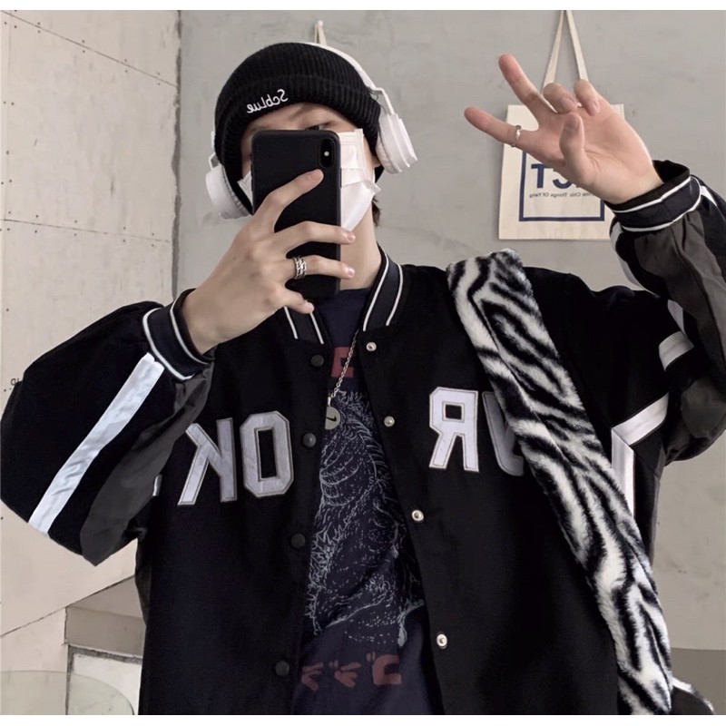 [Có clip áo] Áo bomber- áo bóng chày phối chữ YROK chất kaki shop Jum.closet | BigBuy360 - bigbuy360.vn