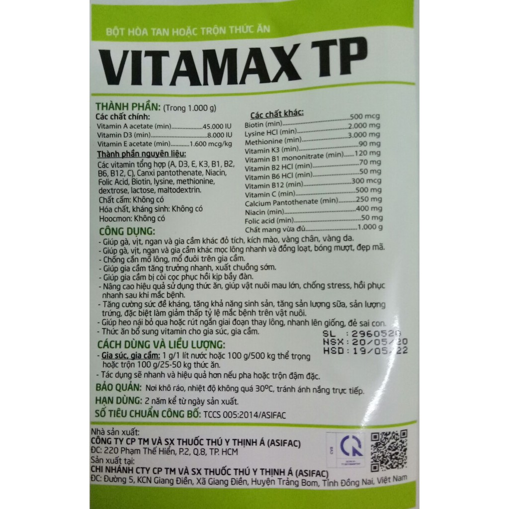 VITAMAX TP RA LÔNG ĐẸP CHÔNG MỔ LÔNG