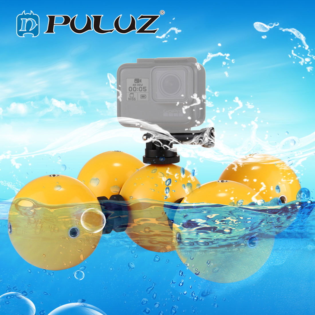PULUZ 5pcs PULUZ Diving Floaty Bobber Ball Suit GoPro HERO6 /5 /5 Session /4 Session /4 /3+ /3 /2 /1, Xiaoyi and Other Action Cameras for Summer Swimming Skiing Surfing
