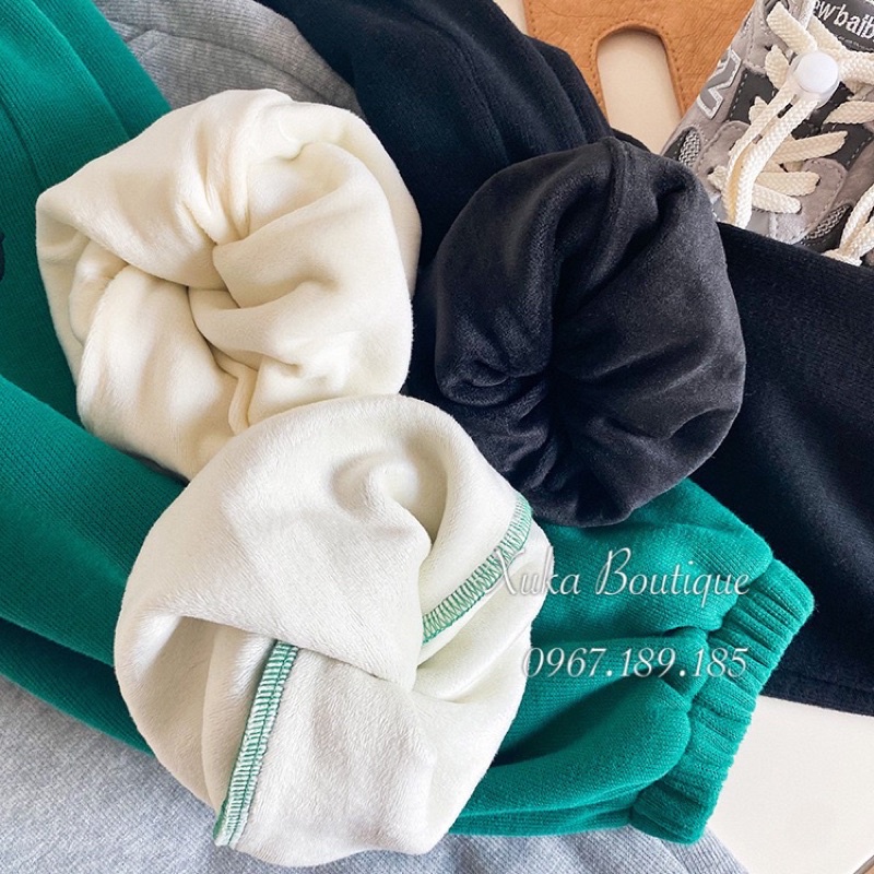 Quần Áo Trẻ Em | Quần Nỉ Lót Lông Dày Bo Gấu Cho Bé Thêu Mặt Cười Quảng Châu Cao Cấp Cho Bé 1 - 8 tuổi [Ảnh Thật]