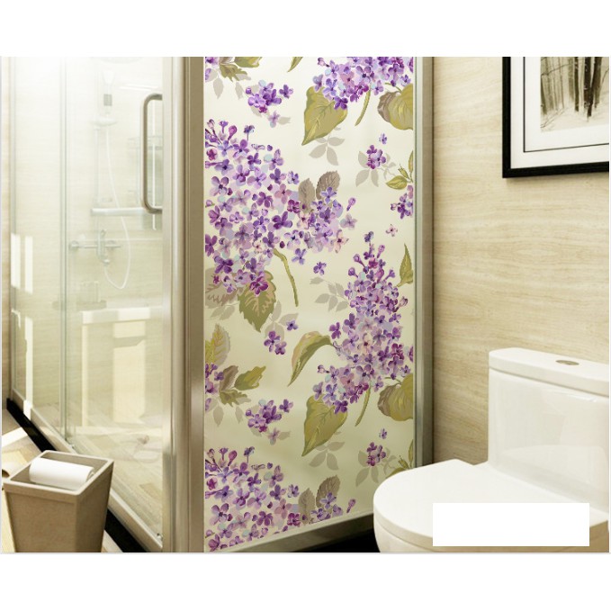 Decal Dán Kính Cao Cấp - Hoa Sơn Trà Tím ( 60x116 )