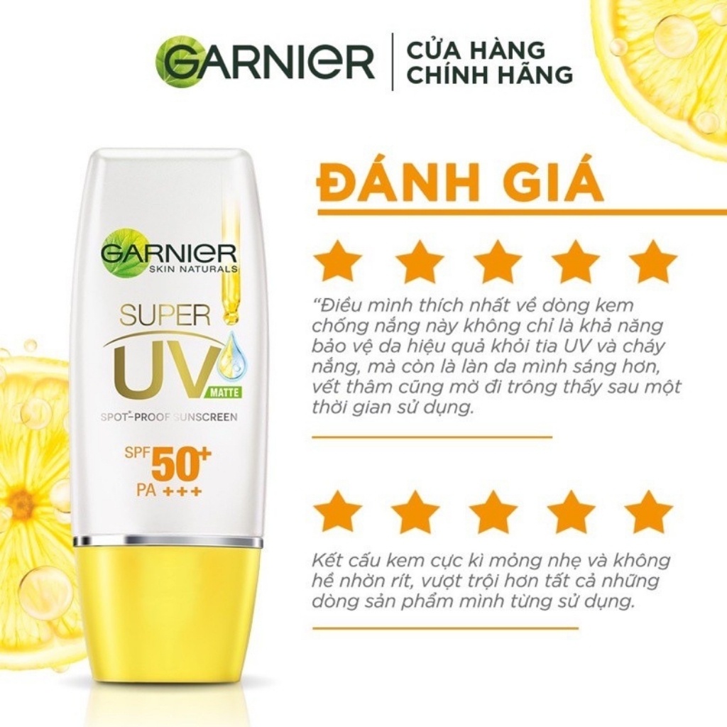 Kem chống nắng kiềm dầu &amp; sáng da Garnier 15ml