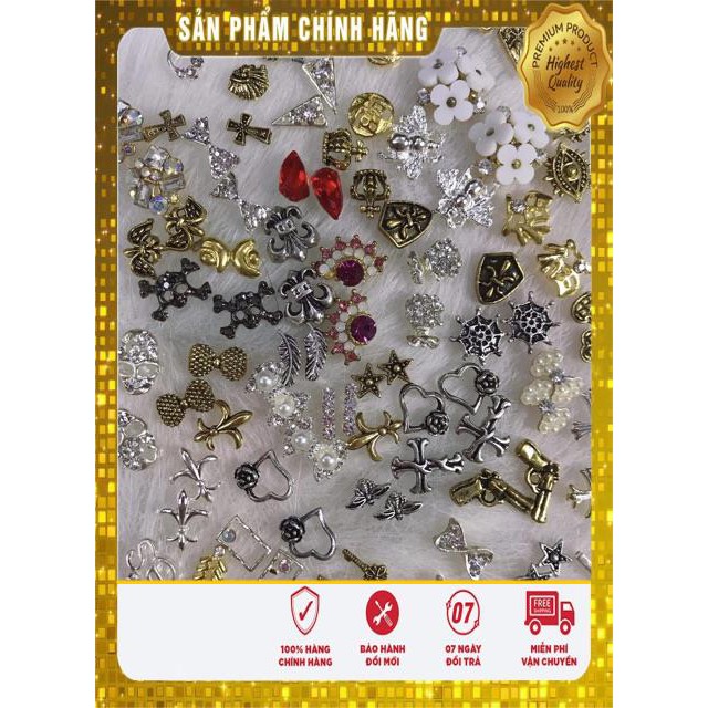 Đá mix kiểu trang trí móng tay chân