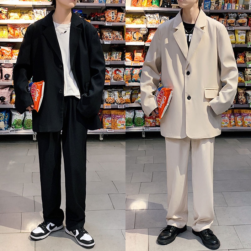 Áo khoác vest dáng rộng màu trơn phong cách Hàn Quốc thời trang thu đông cho nữ