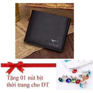Ví da nam cao cấp thời trang Septwolves tặng núm che bụi cho điện thoại