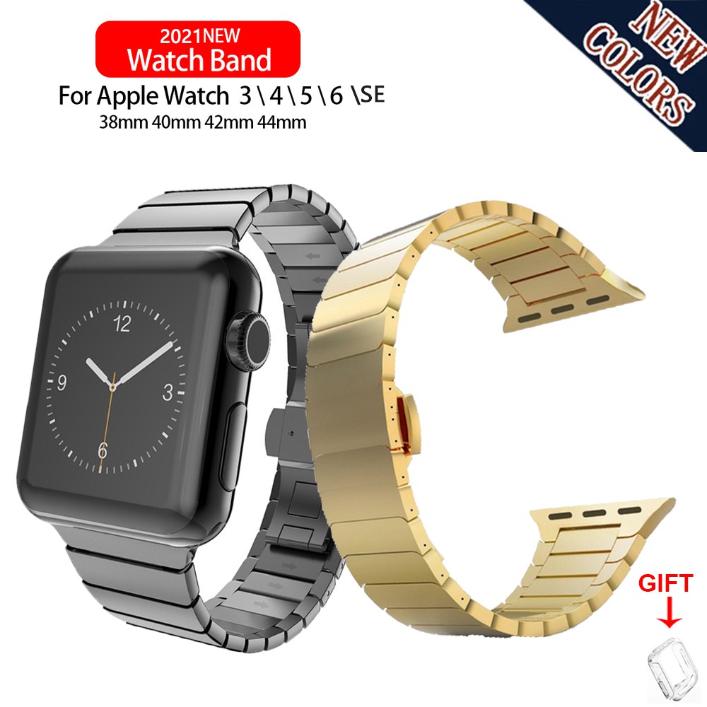 Dây Đeo Inox Cho Đồng Hồ Thông Minh Apple Watch Series 6 / Se / 5 / 4 / 3 Iwatch 44mm 42mm 40mm 38mm