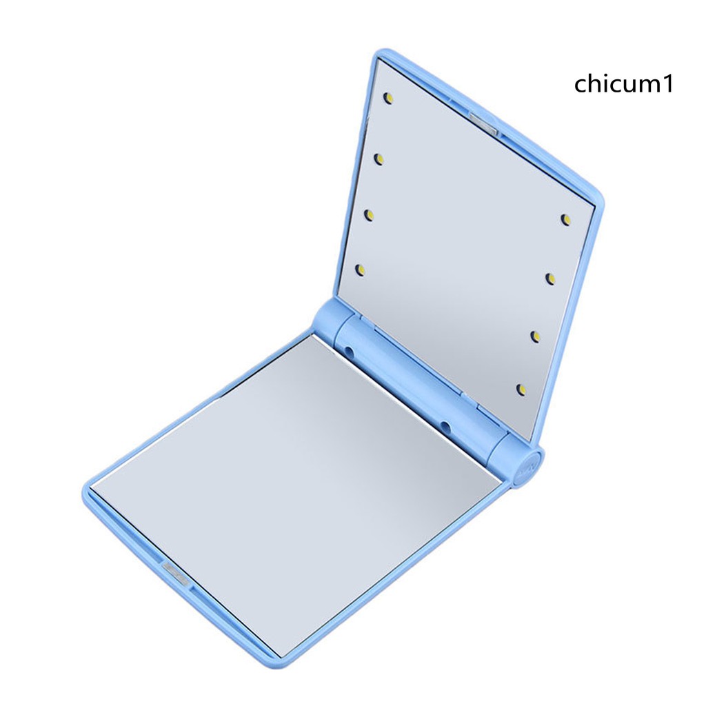 Gương Trang Điểm Gắn 8 Đèn Led Gấp Gọn Tiện Dụng