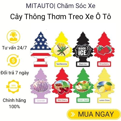 Cây thông thơm LITTLE TREES của Mỹ, sử dụng treo xe ô tô, xe hơi, tủ quần áo, túi xách, phòng ngủ, nhà tắm.