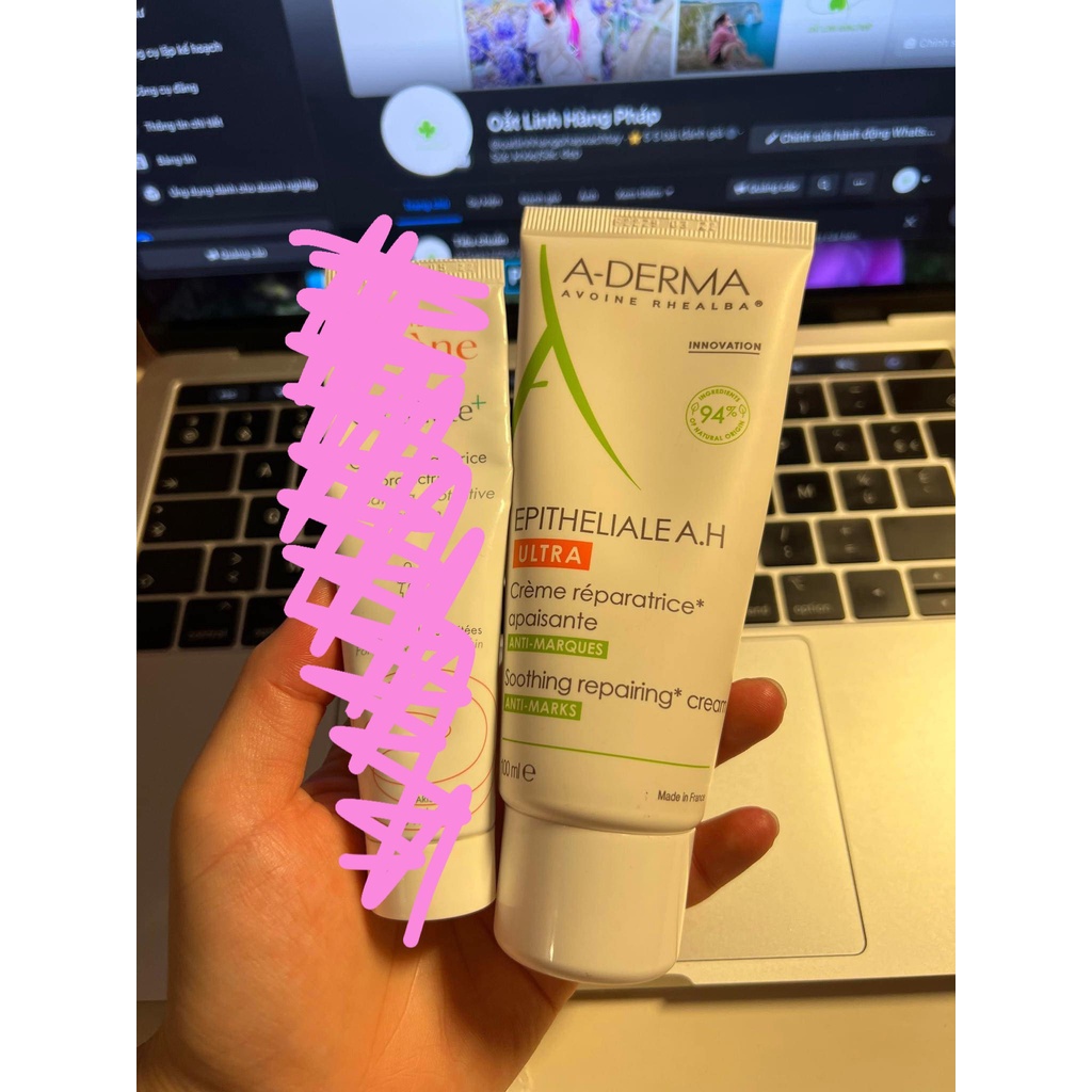 Kem dưỡng liền sẹo A-derma ultra duo 100ml, ADerma Epitheliale A.H DUO tái tạo da, chống thâm, phục hồi da