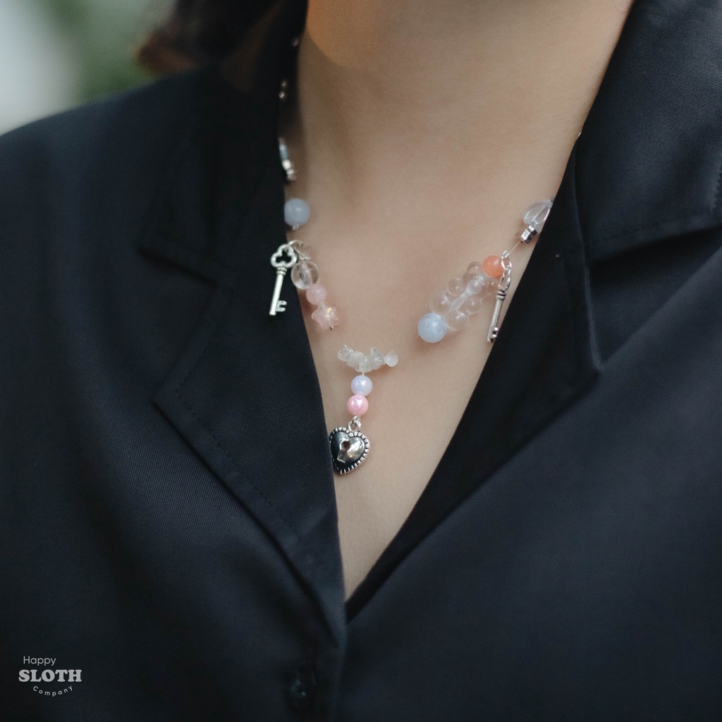 Vòng cổ hạt cườm Heart Locket | Beaded Bracelet