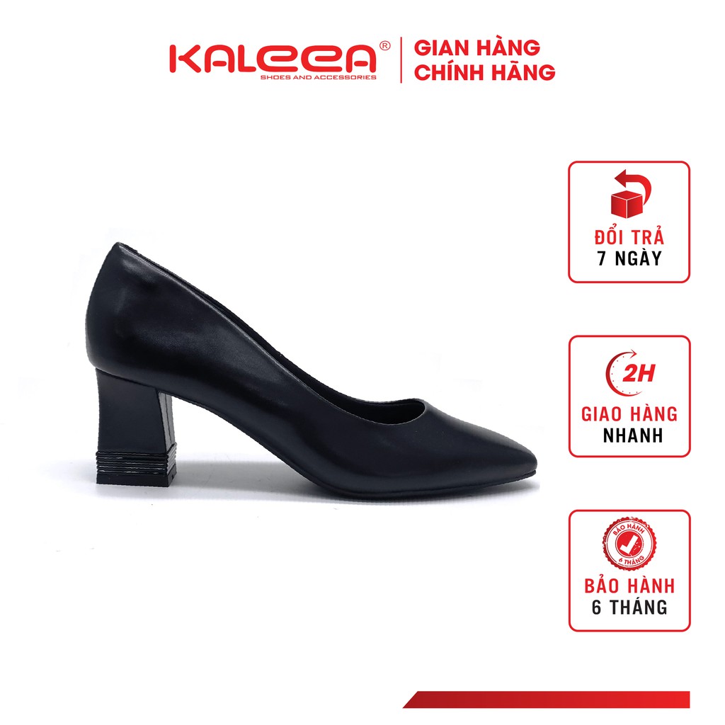 Giày Cao Gót 5p Nữ KALEEA UK1912 Chất Liệu Da Cao Cấp Đế Vuông Đúc Cao Su Nguyên Khối