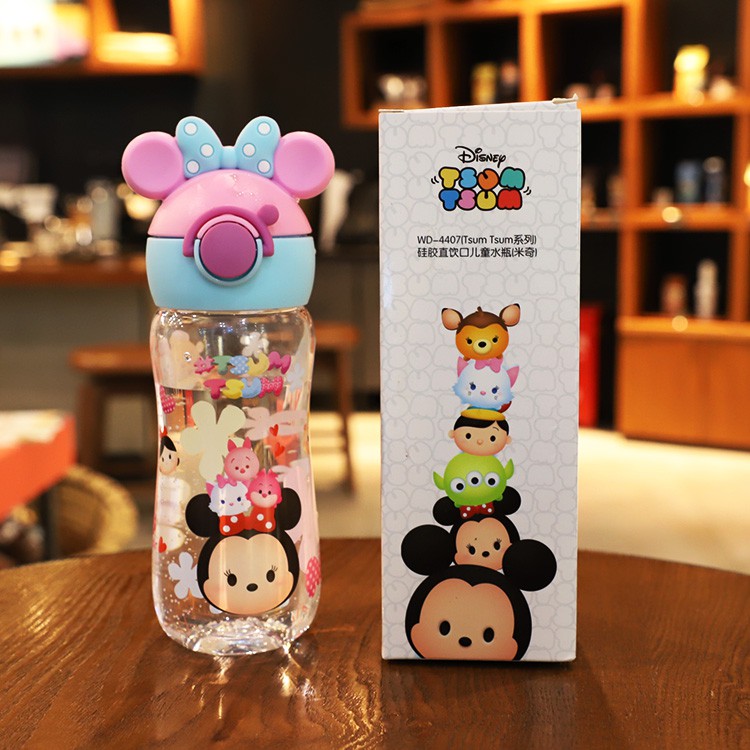 Bình Nước Thể Thao 400ml Không BPA Bằng Silicone In Hình Elsa Cho Trẻ Em