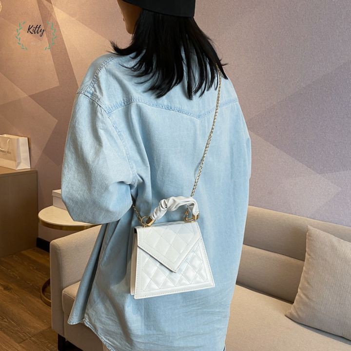 túi xách nữ 🍓 𝐇𝐎𝐓 𝟐𝟎𝟐𝟏 🍓 Túi đeo chéo nữ phối tay nhăn ,quai xích phong cách trẻ trung năng động | BigBuy360 - bigbuy360.vn