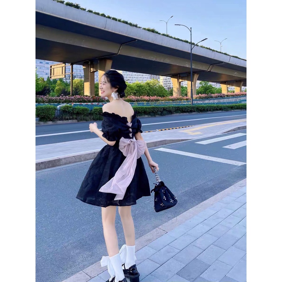 -  Quà tặng sinh nhật, bạn gái Đầm babydoll thắt nơ