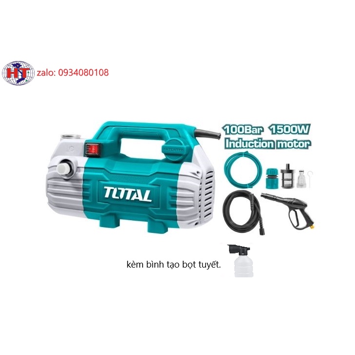 Máy xịt rửa xe áp lực cao Total (kèm bình bọt tuyết) 1500W TGT11236