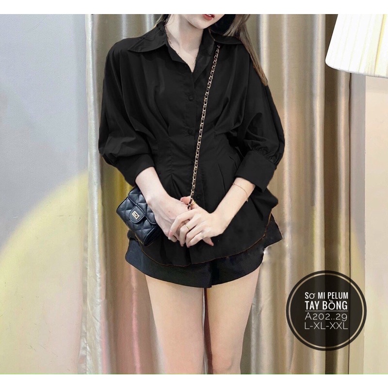 BIGSIZE 55-90KG) Áo Kiểu Nữ Sơmi Xếp Ly Eo-Sang Chảnh, Sơ mi công sở xếp ly eo-CỘT NƠ LƯNG[HCM-Hoả tốc-sỉ bigsize] | BigBuy360 - bigbuy360.vn