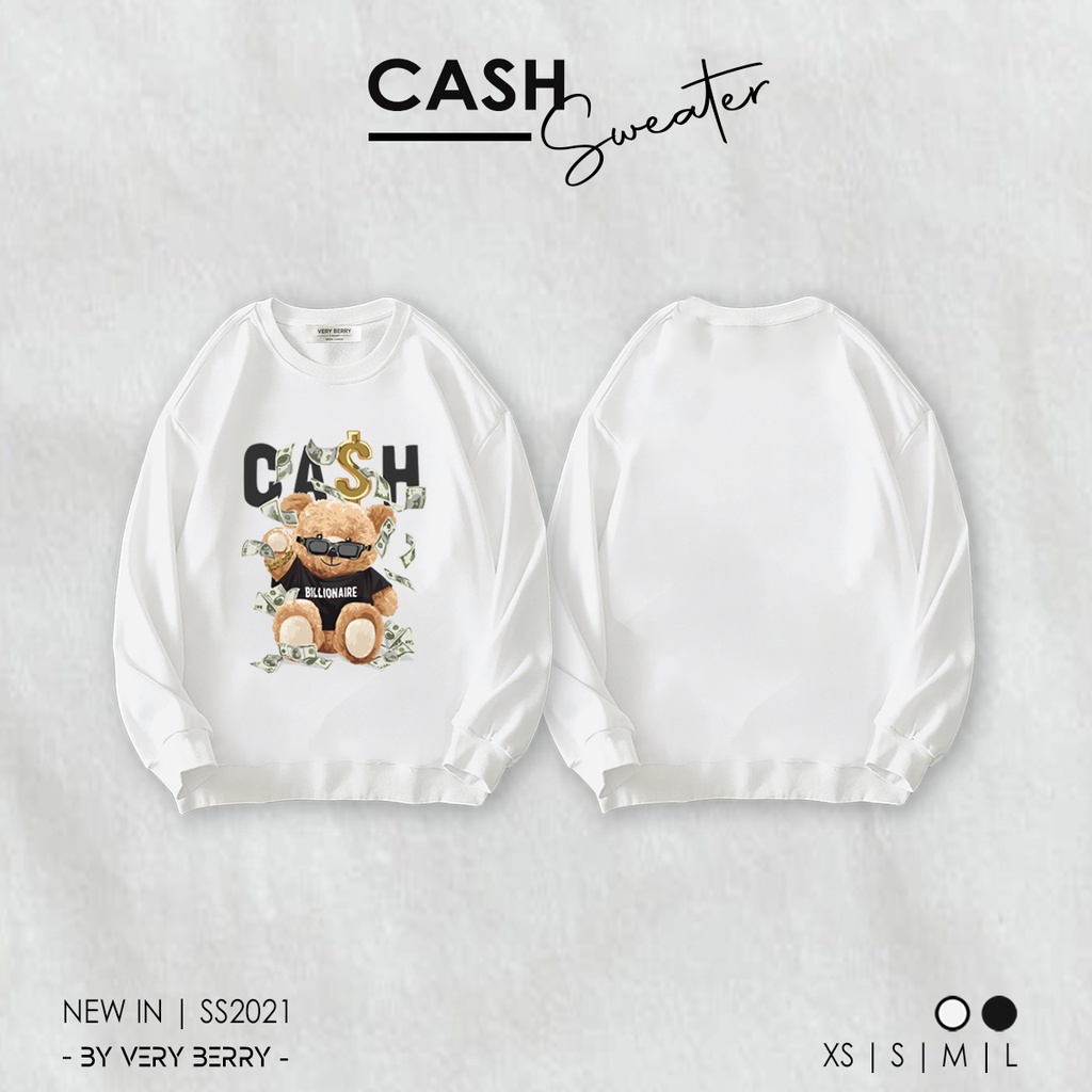Áo nỉ oversize lót bông Cash gấu đô la | BigBuy360 - bigbuy360.vn